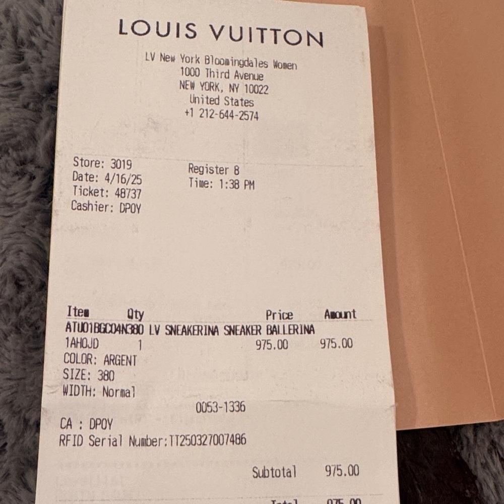 Louis Vuitton Silver and White Sneakers - Picture 5 of 10